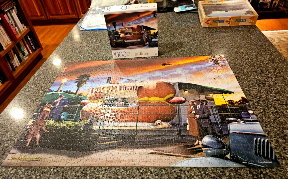 Big Ben Hot Diggity Dog 1000 Piece Jigsaw Puzzle 27" x 20" Complete